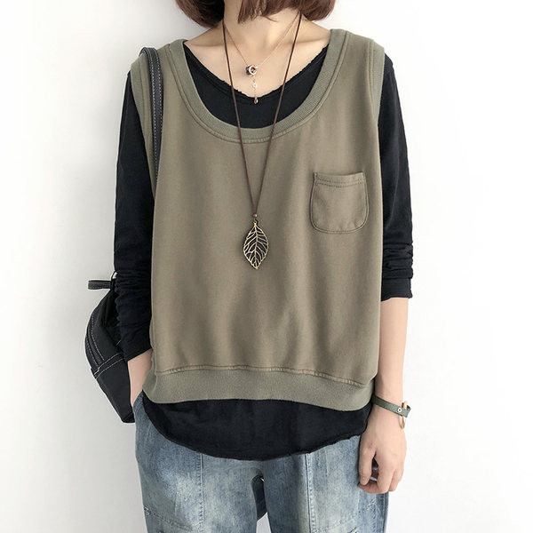 Γυναικείο casual γιλέκο με τσέπη