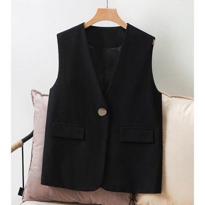 Kevadine naiste vest nööbi ja imitatsioonitaskutega