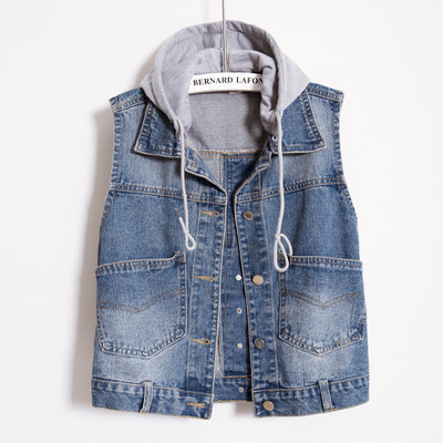 Γυναικείο casual γιλέκο με κουκούλα και τσέπες