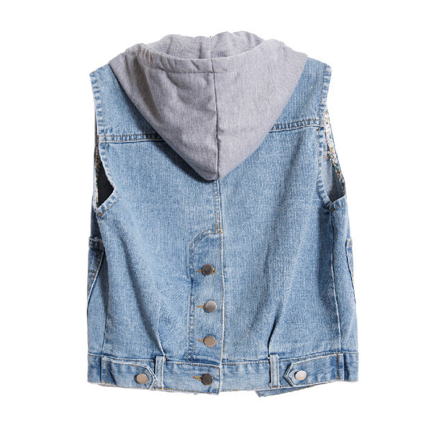 Γυναικείο casual γιλέκο με κουκούλα και τσέπες