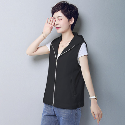 Γυναικείο γιλέκο casual με τσέπες και φερμουάρ