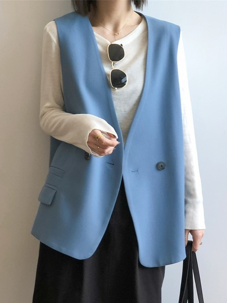 Ženski elegantni prsluk s gumbima u nekoliko boja