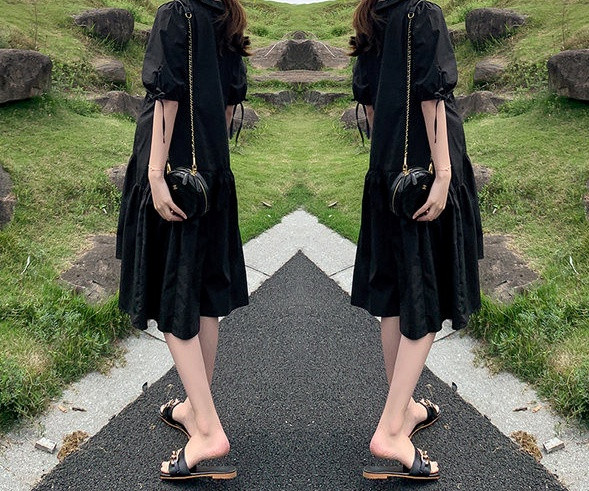 Elegantna haljina s vezama i špic izrezom za trudnice