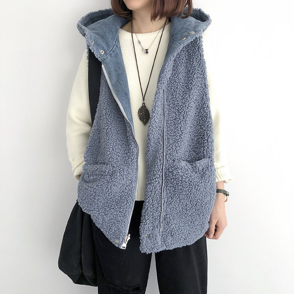Γυναικείο casual γιλέκο με φερμουάρ και ζεστή επένδυση
