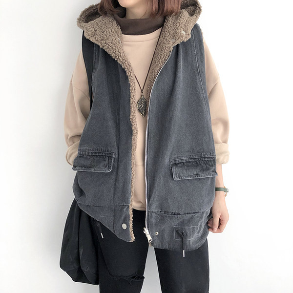 Γυναικείο casual γιλέκο με φερμουάρ και ζεστή επένδυση