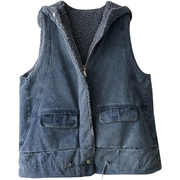 Γυναικείο casual γιλέκο με φερμουάρ και ζεστή επένδυση