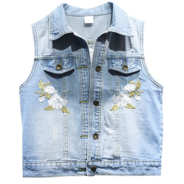 Γυναικείο γιλέκο μοντέρνο με κεντήματα και κουμπιά