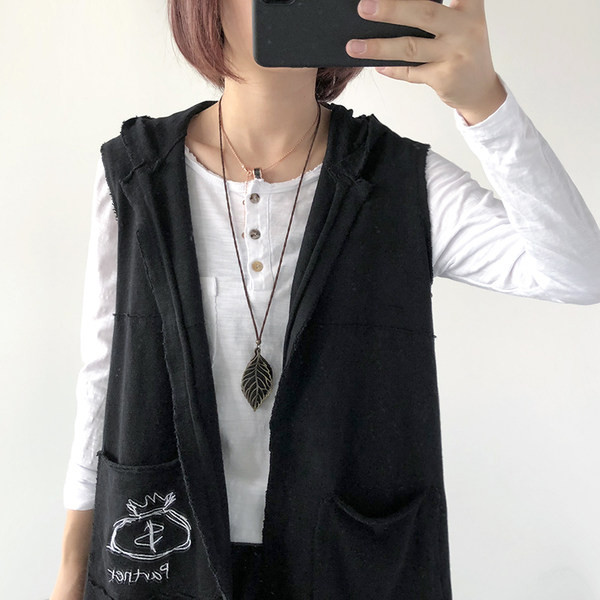 Γυναικείο γιλέκο casual με τσέπες