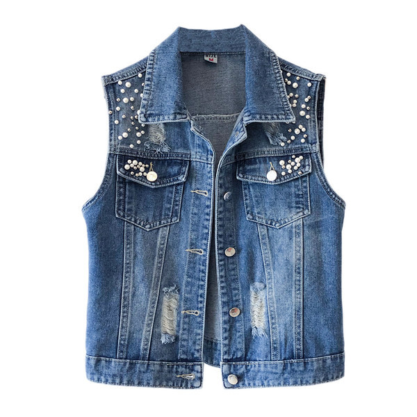 Γυναικείο γιλέκο μοντέρνο με διακόσμηση από πέρλες