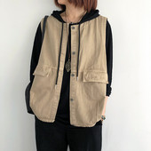 Γυναικείο γιλέκο με κουμπιά και τσέπες σε τρία χρώματα