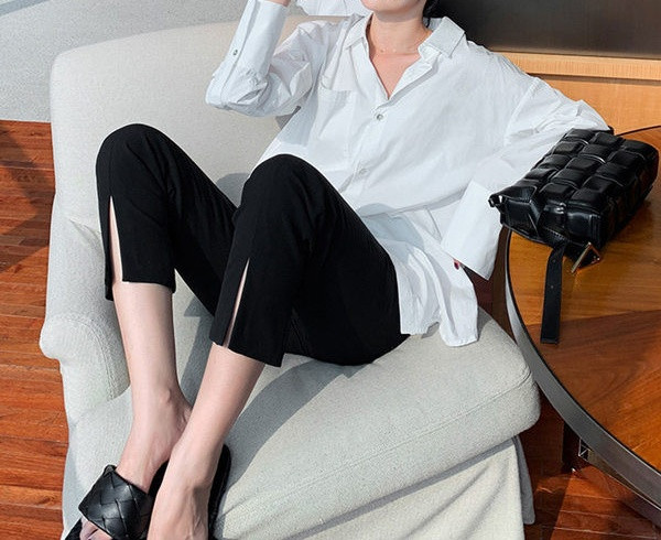 Κομψό γυναικείο ίσιο παντελόνι για έγκυες γυναίκες