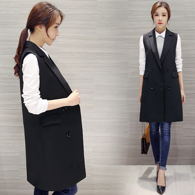 Long elegant vest with two-row fastening