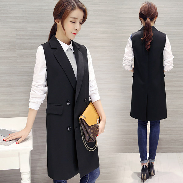 Μακρύ κομψό γιλέκο με κουμπιά δύο σειρών