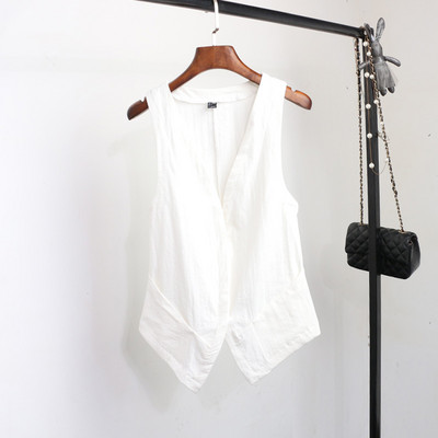 Moderni ženski asimetrični prsluk s gumbima