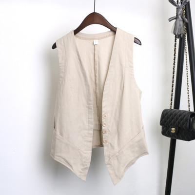 Moderni ženski asimetrični prsluk s gumbima