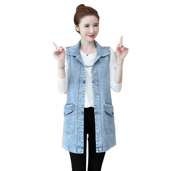 Sieviešu ikdienas gara veste ar pogām un kabatām