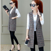 Σλιμ μοντέλο καρό γιλέκο με τσέπες