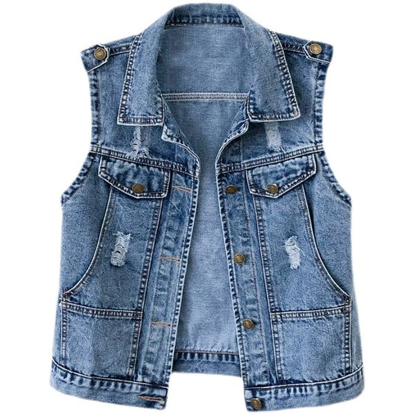 Γυναικείο γιλέκο ρετρό με μπλε κουμπιά