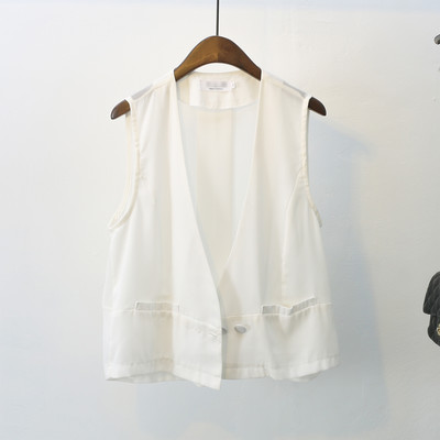 Γυναικείο γιλέκο μοντέρνο με κουμπιά - σε δύο χρώματα