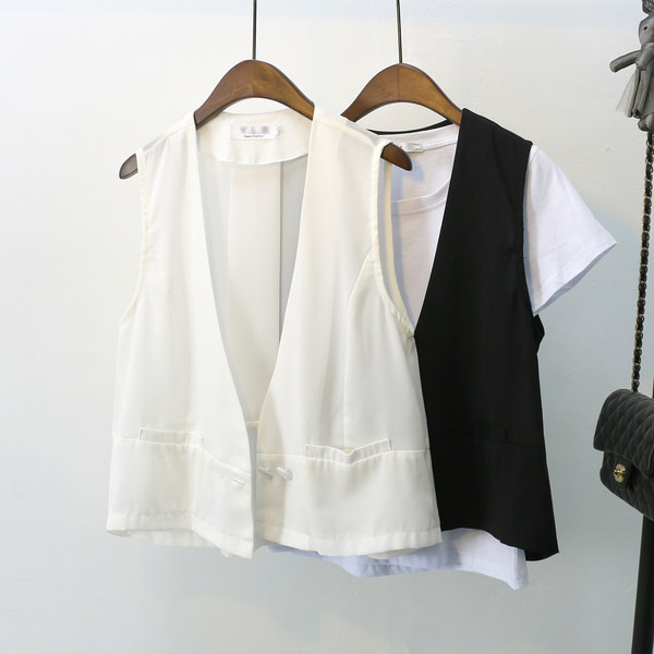 Γυναικείο γιλέκο μοντέρνο με κουμπιά - σε δύο χρώματα