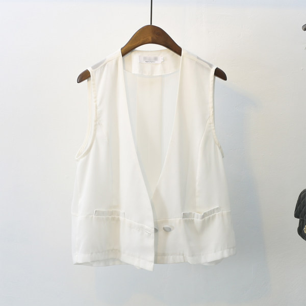 Γυναικείο γιλέκο μοντέρνο με κουμπιά - σε δύο χρώματα