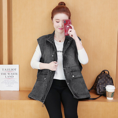 Γυναικείο γιλέκο με τσέπες κορδόνια και φερμουάρ