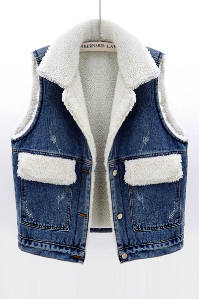 Γυναικείο γιλέκο casual με κουμπιά και ζεστή φόδρα