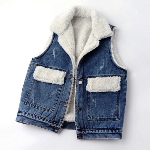 Γυναικείο γιλέκο casual με κουμπιά και ζεστή φόδρα