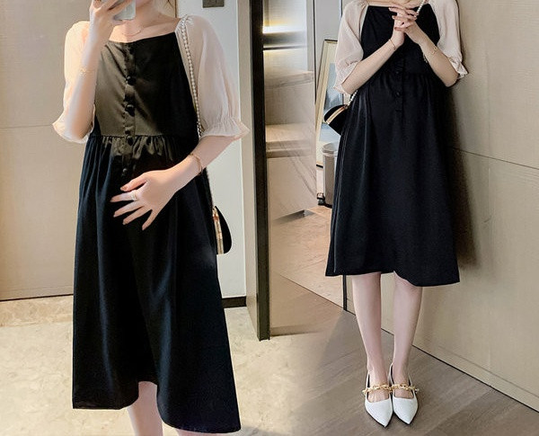 Elegantna haljina dugih rukava za trudnice