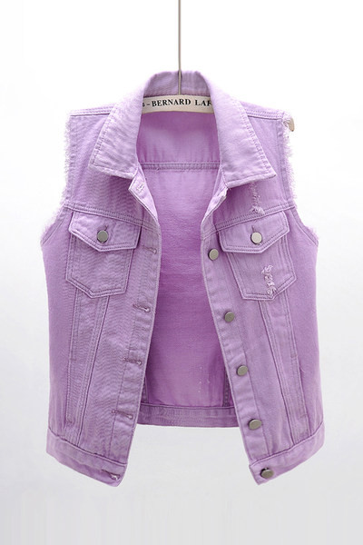 Naujo modelio moteriška, įvairių spalvų džinsinė liemenė