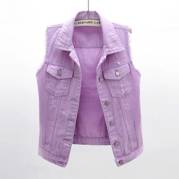 Naujo modelio moteriška, įvairių spalvų džinsinė liemenė