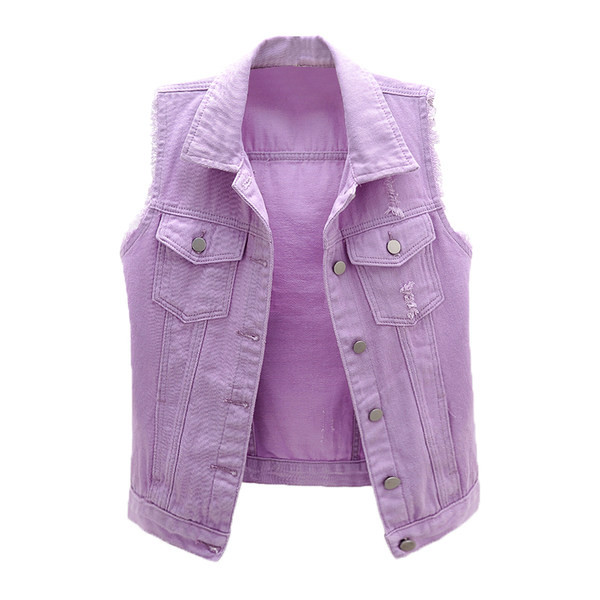 Naujo modelio moteriška, įvairių spalvų džinsinė liemenė