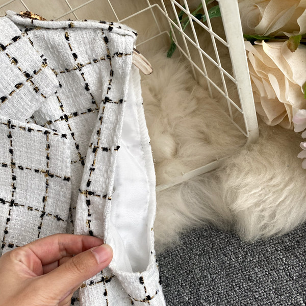 Γυναικείο καρό γιλέκο με ζώνη στη μέση