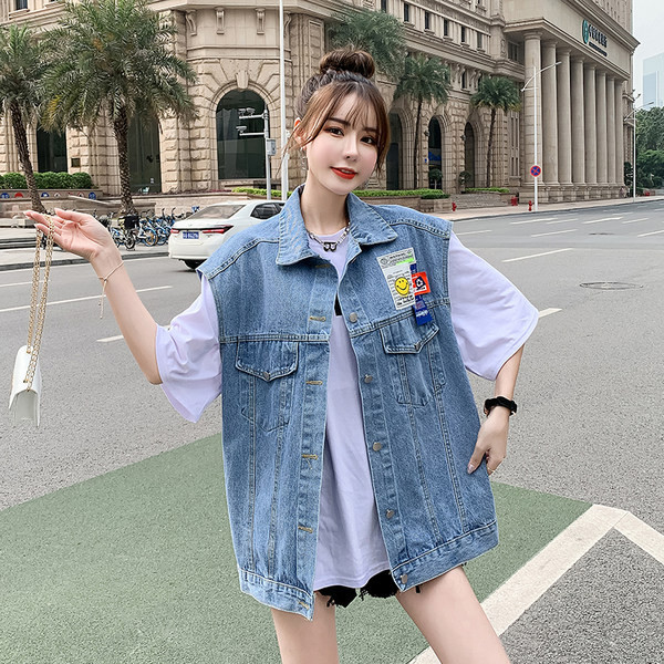 Καθημερινή γυναικεία φαρδιά γιλέκο με απλικέ