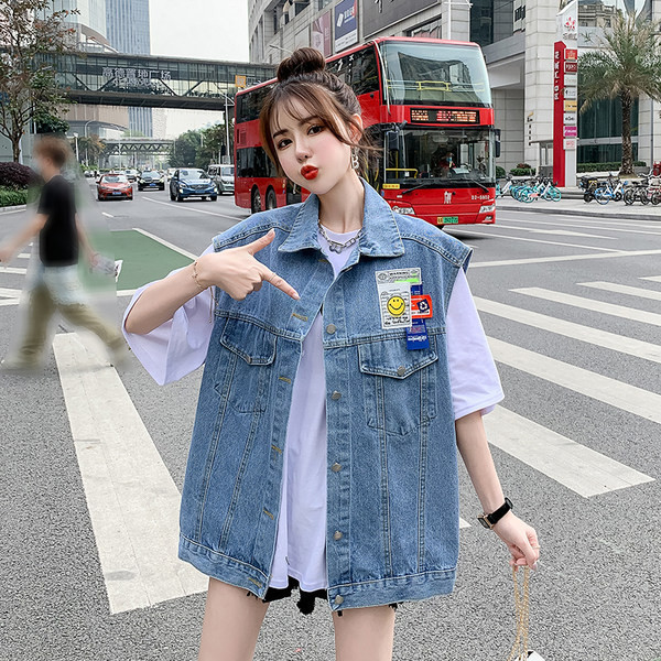 Καθημερινή γυναικεία φαρδιά γιλέκο με απλικέ