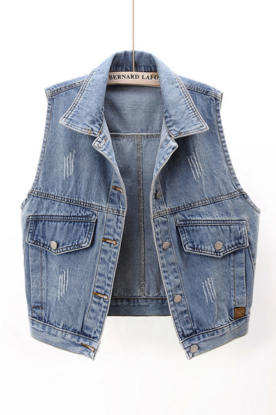 Γυναικείο γιλέκο casual με κλασικό γιακά