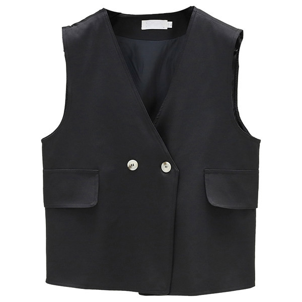 Moderan ženski prsluk s gumbima i imitacijom džepova