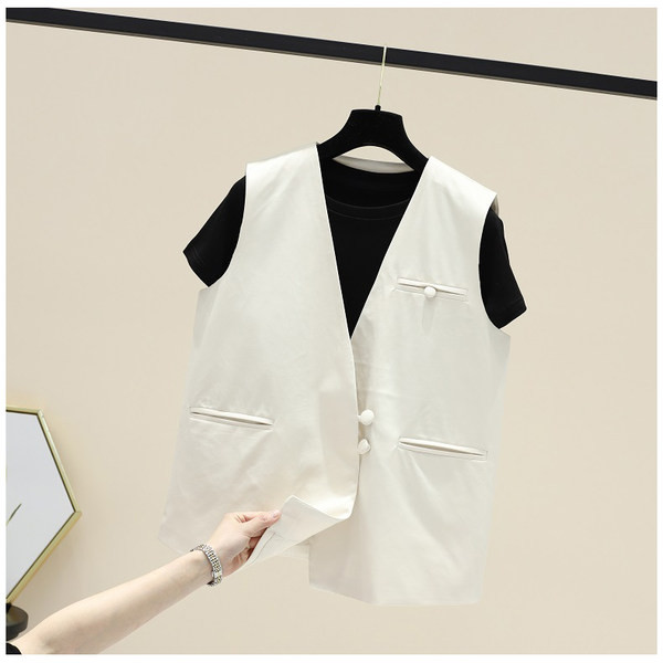 Γυναικείο μοντέρνο γιλέκο με τσέπες