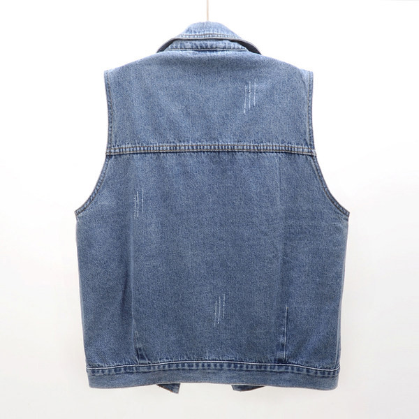 Γυναικείο γιλέκο τζιν με κουμπιά