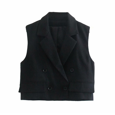 Moderan kratki prsluk s dvorednim kopčanjem