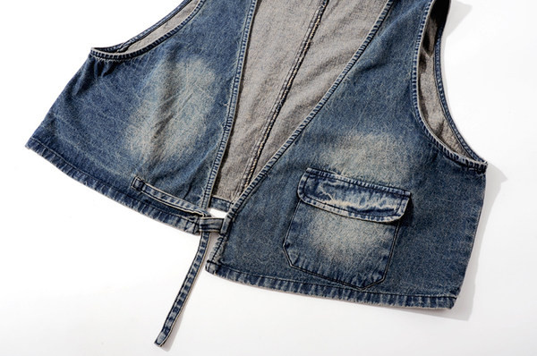 Kratki ženski traper prsluk plave boje