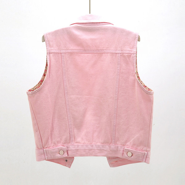 Ženski traper prsluk u roza boji - dva modela