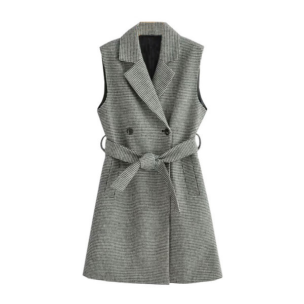 Μακρύ γιλέκο άνοιξη-φθινόπωρο με ζώνη