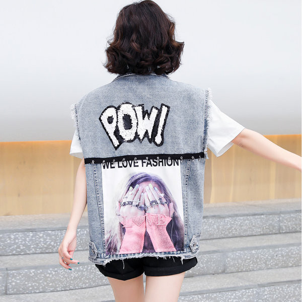 Ženski casual prsluk s aplikacijom