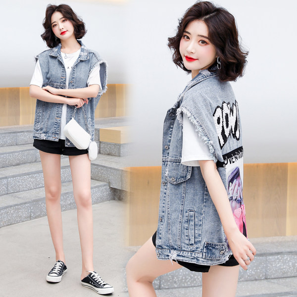 Ženski casual prsluk s aplikacijom