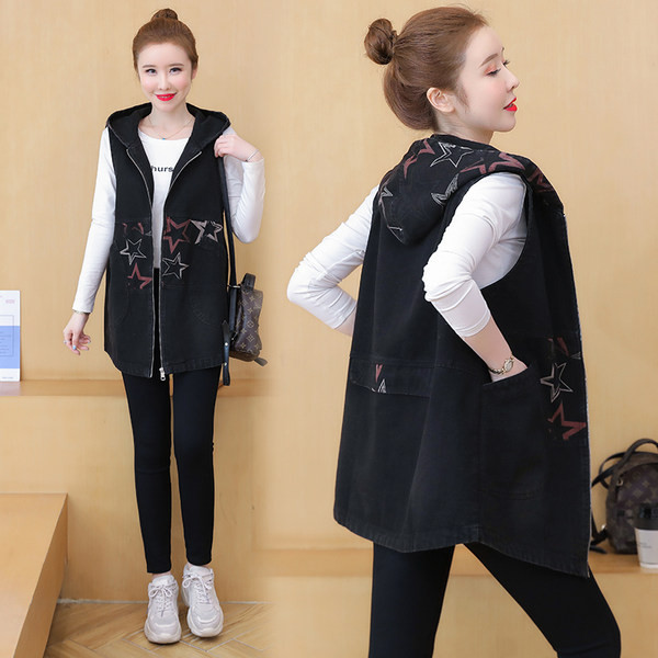 Ženski casual prsluk s džepovima i kapuljačom