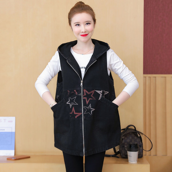 Ženski casual prsluk s džepovima i kapuljačom