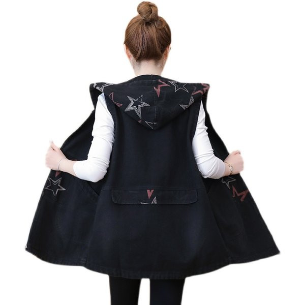 Ženski casual prsluk s džepovima i kapuljačom