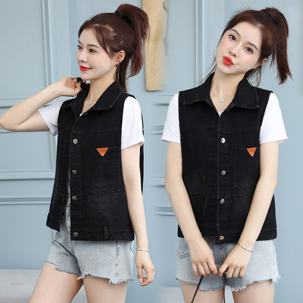 Ženski casual prsluk s gumbima i džepom