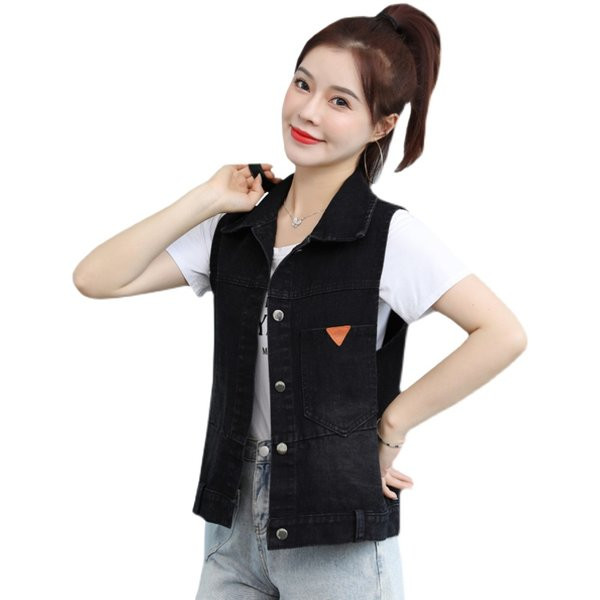 Ženski casual prsluk s gumbima i džepom